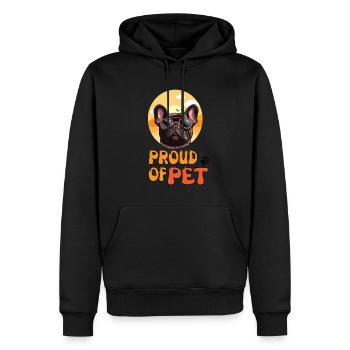 FIER DE PET - Sweat à capuche Premium bio Homme - noir - Devant - Nico (187cm)