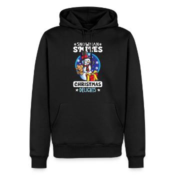 Funny Snowman Season Winter Christmas Snowman Joy - Männer Premium Bio Hoodie - Schwarz - Vorne - Nico (187cm)