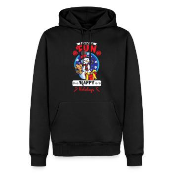 Funny Snowman Season Winter Christmas Snowman Joy - Männer Premium Bio Hoodie - Schwarz - Vorne - Nico (187cm)