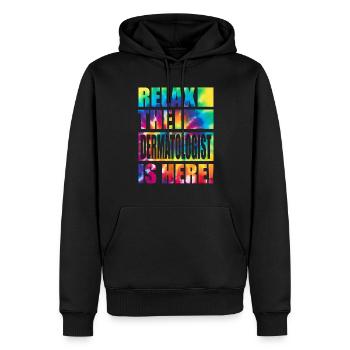 Dermatologue Drôle de dicton - Sweat à capuche Premium bio Homme - noir - Devant - Nico (187cm)
