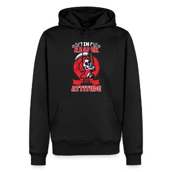 Funny Creepy Grim Reaper, Dead Man - Men’s Premium Organic Hoodie - black - Front - Nico (187cm)