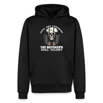Fleischschneider Metzger Horror Skelett Gore - Männer Premium Bio Hoodie - Schwarz - Vorne - Nico (187cm)