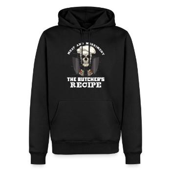 Fleischschneider Metzger Horror Skelett Gore - Männer Premium Bio Hoodie - Schwarz - Vorne - Nico (187cm)