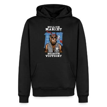 Traders boursiers, traders Forex, trading investisseur - Sweat à capuche Premium bio Homme - noir - Devant - Nico (187cm)