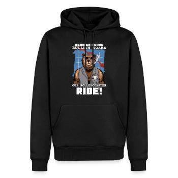 Traders boursiers, traders Forex, trading investisseur - Sweat à capuche Premium bio Homme - noir - Devant - Nico (187cm)