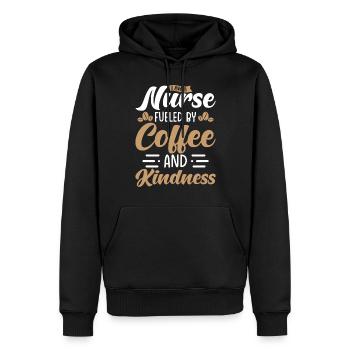 Krankenschwester Angetrieben von Kaffee - Männer Premium Bio Hoodie - Schwarz - Vorne - Nico (187cm)