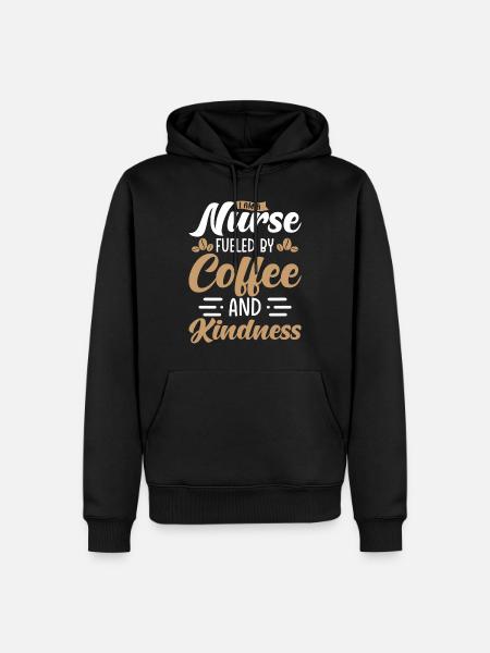 Nurse Powered by Coffee - Men’s Premium Organic Hoodie - black