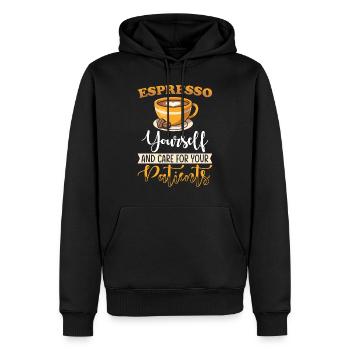 Infirmière Café Espresso Soins infirmiers - Sweat à capuche Premium bio Homme - noir - Devant - Nico (187cm)