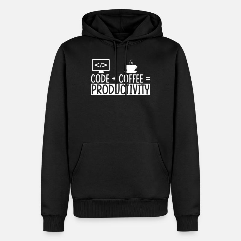 Coder Café Cadeau - Sweat à capuche Premium bio Homme - noir