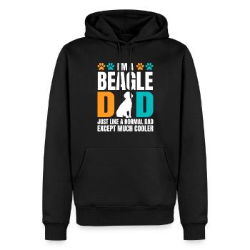 Je suis un papa Beagle Drôle de dicton - Sweat à capuche Premium bio Homme - noir - Devant - Nico (187cm)