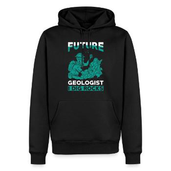 Géologie Futur géologue Étudiant en géologie - Sweat à capuche Premium bio Homme - noir - Devant - Nico (187cm)