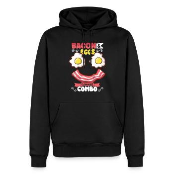 Lustige Brustfast Menü Speck Start Den Morgen - Männer Premium Bio Hoodie - Schwarz - Vorne - Nico (187cm)