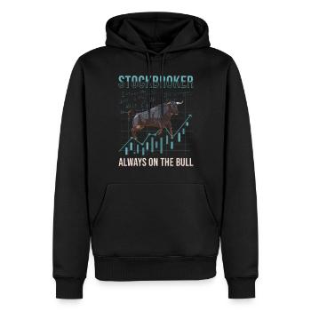 Courtier en valeurs mobilières, négociant, investisseur, bourse - Sweat à capuche Premium bio Homme - noir - Devant - Nico (187cm)