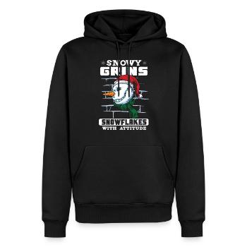 Funny Snowman Season Winter Christmas Snowman Joy - Männer Premium Bio Hoodie - Schwarz - Vorne - Nico (187cm)