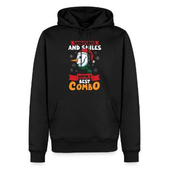 Funny Snowman Season Winter Christmas Snowman Joy - Männer Premium Bio Hoodie - Schwarz - Vorne - Nico (187cm)