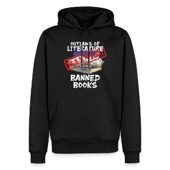 Verbotene Bücher Lesen. Verbotene Bücher Lesen. - Männer Premium Bio Hoodie - Schwarz - Vorne - Nico (187cm)