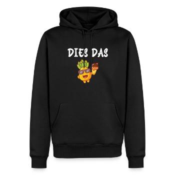 dies das Ananas Lustiger Spruch - Männer Premium Bio Hoodie - Schwarz - Vorne - Nico (187cm)