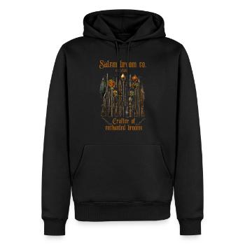 Salem Hexen Besen Fabrik Halloween Shirts Frauen - Männer Premium Bio Hoodie - Schwarz - Vorne - Nico (187cm)