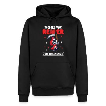 Funny Creepy Grim Reaper, Dead Man - Men’s Premium Organic Hoodie - black - Front - Nico (187cm)