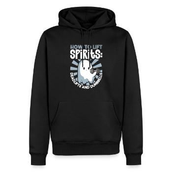 Bodybuilding Powerlifting Gewichtheben Fitness - Männer Premium Bio Hoodie - Schwarz - Vorne - Nico (187cm)