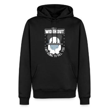 Bodybuilding Powerlifting Gewichtheben Fitness - Männer Premium Bio Hoodie - Schwarz - Vorne - Nico (187cm)
