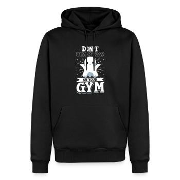 Bodybuilding Powerlifting Gewichtheben Fitness - Männer Premium Bio Hoodie - Schwarz - Vorne - Nico (187cm)