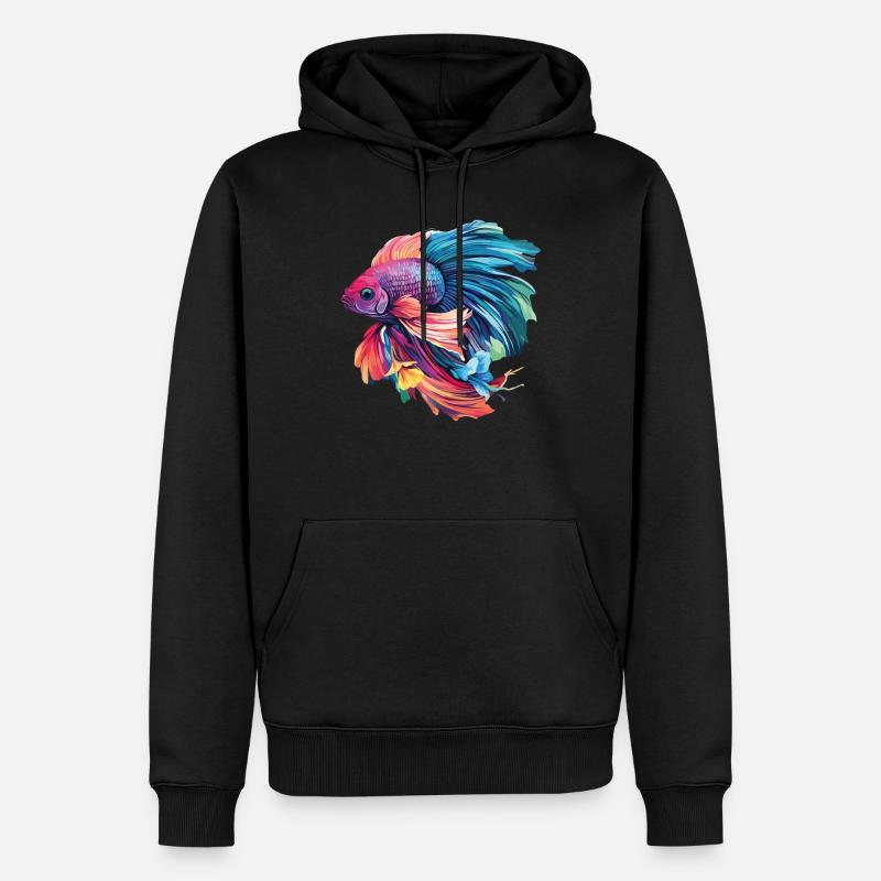 Bettafish Couleurs vives - Sweat à capuche Premium bio Homme - noir