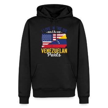 Lebe USA Venezuela Parts Länderreisen Flaggen - Männer Premium Bio Hoodie - Schwarz - Vorne - Nico (187cm)
