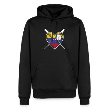 Venezuela Herz Baseball Geschenk Für Baseballfans - Männer Premium Bio Hoodie - Schwarz - Vorne - Nico (187cm)