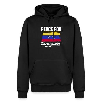 Peace for Venezuela Südamerika Länderreise Flagge - Männer Premium Bio Hoodie - Schwarz - Vorne - Nico (187cm)