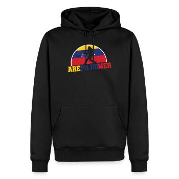 Venezuela Baseball Arepa Power Baseballspieler - Männer Premium Bio Hoodie - Schwarz - Vorne - Nico (187cm)