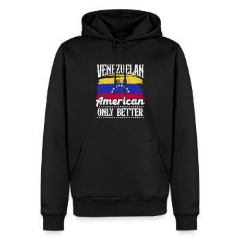 Amérique du Sud vénézuélienne Pays d’origine Amérique latine - Sweat à capuche Premium bio Homme - noir - Devant - Nico (187cm)