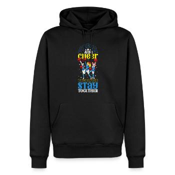 Tenue de pom-pom girl - Sweat à capuche Premium bio Homme - noir - Devant - Nico (187cm)