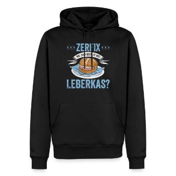 Lustig Leberkäse Und Fleischkäse Zerfix Leberkas - Männer Premium Bio Hoodie - Schwarz - Vorne - Nico (187cm)