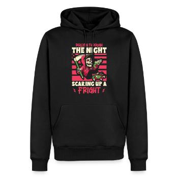 Gruseliger Skating Skeleton Skater Hallowen Horror - Männer Premium Bio Hoodie - Schwarz - Vorne - Nico (187cm)
