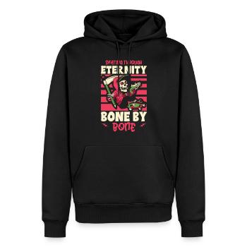 Gruseliger Skating Skeleton Skater Hallowen Horror - Männer Premium Bio Hoodie - Schwarz - Vorne - Nico (187cm)