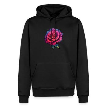 Couleurs roses vives - Sweat à capuche Premium bio Homme - noir - Devant - Nico (187cm)