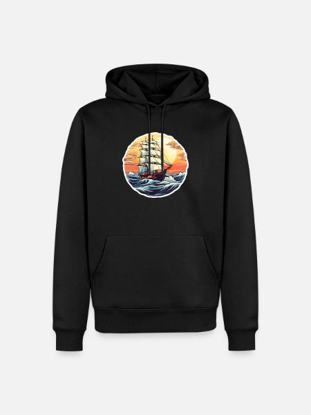 Sailing ship sailor - Men’s Premium Organic Hoodie - black