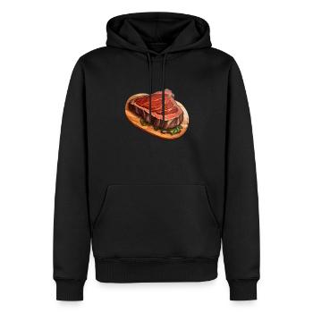 Steak Fleisch Essen - Männer Premium Bio Hoodie - Schwarz - Vorne - Nico (187cm)