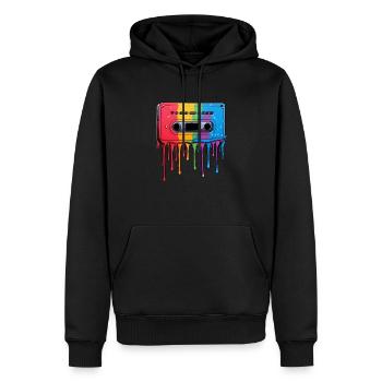 Cassette Drops - Men’s Premium Organic Hoodie - black - Front - Nico (187cm)