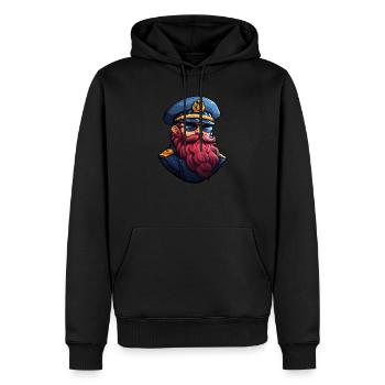 Matrose mit Bart - Männer Premium Bio Hoodie - Schwarz - Vorne - Nico (187cm)