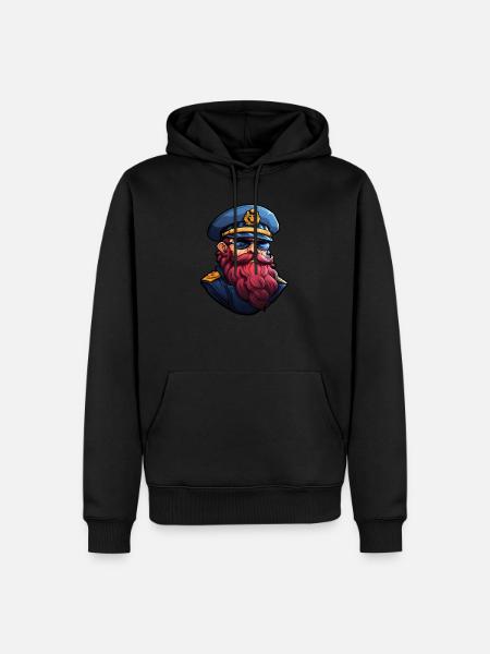 Matrose mit Bart - Männer Premium Bio Hoodie - Schwarz