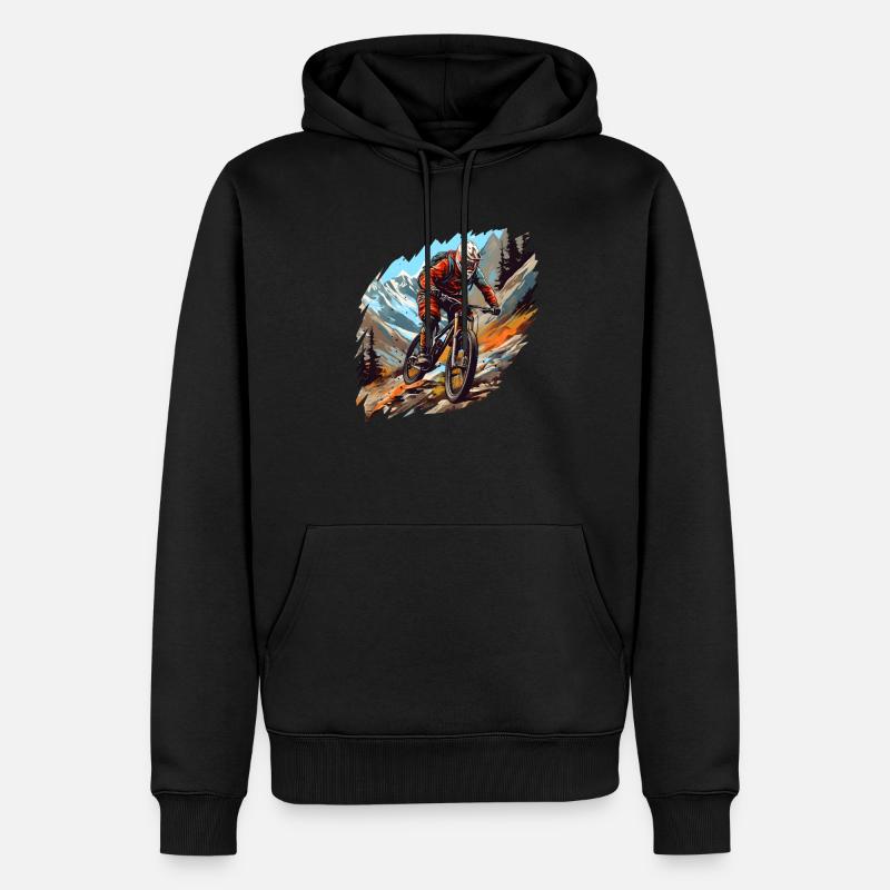 VTT - Sweat à capuche Premium bio Homme - noir