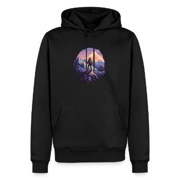 Alpinisme - Sweat à capuche Premium bio Homme - noir - Devant - Nico (187cm)