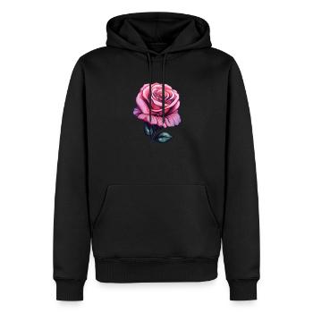 Rose Pastellfarbe Pink - Männer Premium Bio Hoodie - Schwarz - Vorne - Nico (187cm)