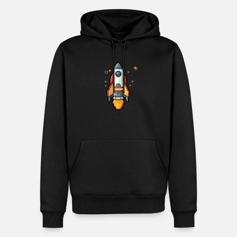 Fusée - Sweat à capuche Premium bio Homme - noir