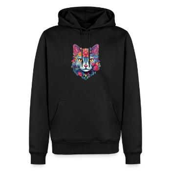 Conception florale esthétique pour chat - Sweat à capuche Premium bio Homme - noir - Devant - Nico (187cm)