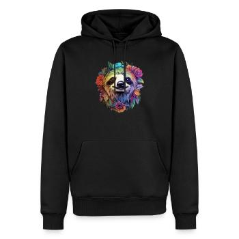 Sloth Aesthetics Flower - Men’s Premium Organic Hoodie - black - Front - Nico (187cm)