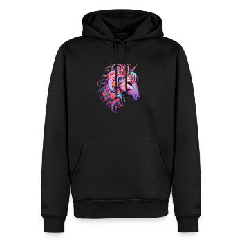 Conception esthétique de licorne - Sweat à capuche Premium bio Homme - noir - Devant - Nico (187cm)