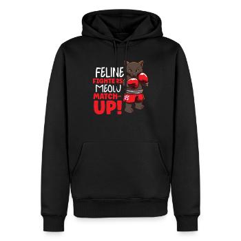 Katze Boxen Boxring Boxerhandschuhe Boxkämpfer - Männer Premium Bio Hoodie - Schwarz - Vorne - Nico (187cm)